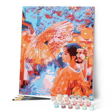 Afbeelding in Gallery-weergave laden, Schilderen op Nummer - Kimono Meisje op de Sakura-straat