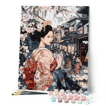 Afbeelding in Gallery-weergave laden, Schilderen op Nummer - Geisha in een Vintage Straat