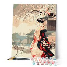 Afbeelding in Gallery-weergave laden, Schilderen op Nummer - Vintage Winter Geisha Tafereel