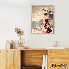 Afbeelding in Gallery-weergave laden, Schilderen op Nummer - Vintage Winter Geisha Tafereel