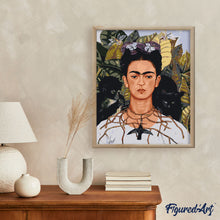 Afbeelding in Gallery-weergave laden, Schilderen op Nummer - Frida - Zelfportret met doornenketting en kolibrie