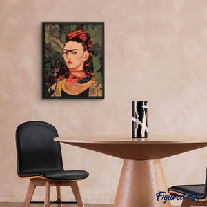 Schilderen op Nummer - Frida - Zelfportret met aap 1940