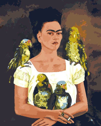Schilderen op Nummer - Frida - Ik en mijn papegaaien