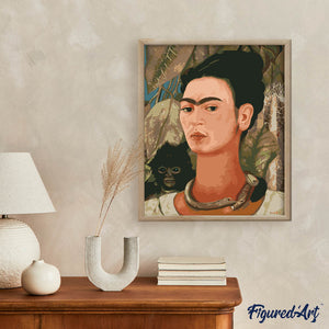 Schilderen op Nummer - Frida - Zelfportret met aap 1938