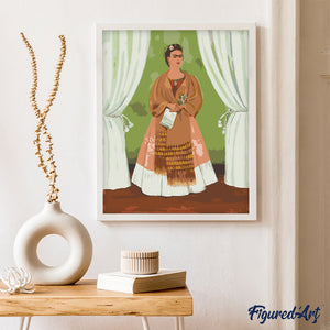 Schilderen op Nummer - Frida - Zelfportret opgedragen aan Leon Trotsky