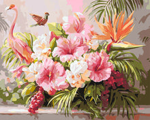 Afbeelding in Gallery-weergave laden, Schilderen op Nummer - Hibiscus en flamingo