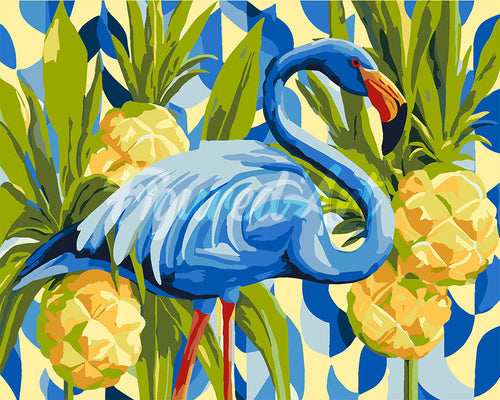 Schilderen op Nummer - Blauwe flamingo