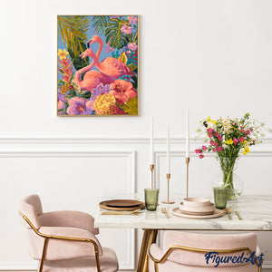 Schilderen op Nummer - Tweeling flamingo's