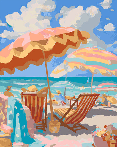Schilderen op Nummer - Pastel strand