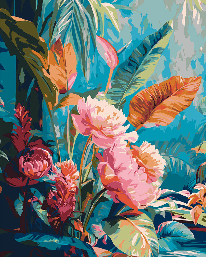 Schilderen op Nummer - Junglebloemen