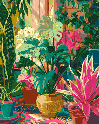 Schilderen op Nummer - Tropisch tuininterieur