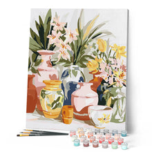 Afbeelding in Gallery-weergave laden, Schilderen op Nummer - Aardewerk en bloemen