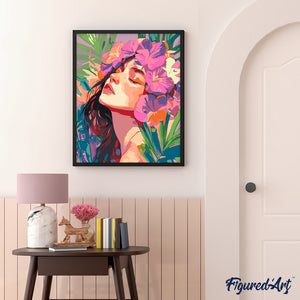 Schilderen op Nummer - Mooi bloemenmeisje