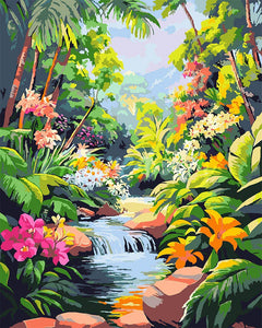 Schilderen op Nummer - Tropische waterval