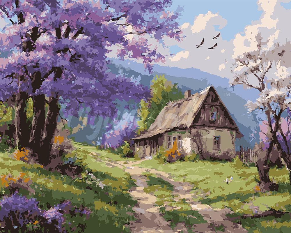 Schilderen op Nummer - Huisje aan de Jacarandalaan