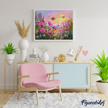 Afbeelding in Gallery-weergave laden, Schilderen op Nummer - Zonsondergang tussen de Bloemen
