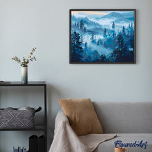 Afbeelding in Gallery-weergave laden, Schilderen op Nummer - Mist tussen de Dennen