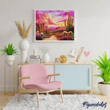 Afbeelding in Gallery-weergave laden, Schilderen op Nummer - Cactusvallei bij Zonsondergang