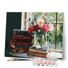 Afbeelding in Gallery-weergave laden, Schilderen op Nummer - Oude Boeken en Bloemen