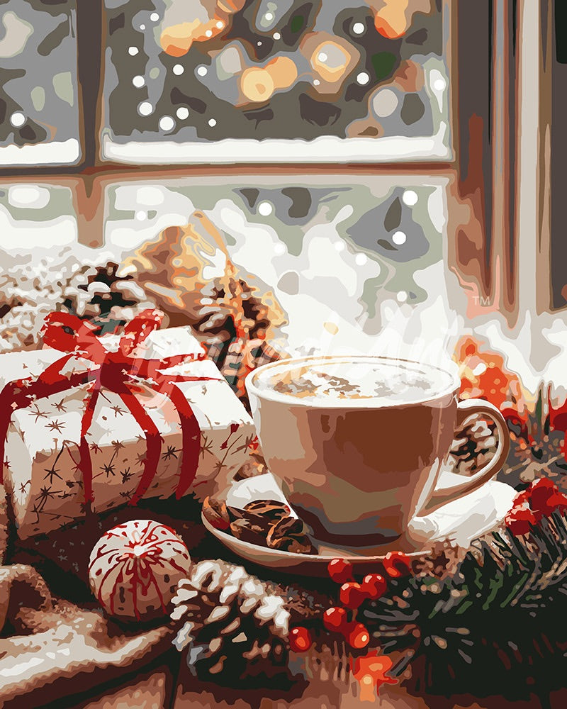 Schilderen op Nummer - Feestelijke Koffietijd