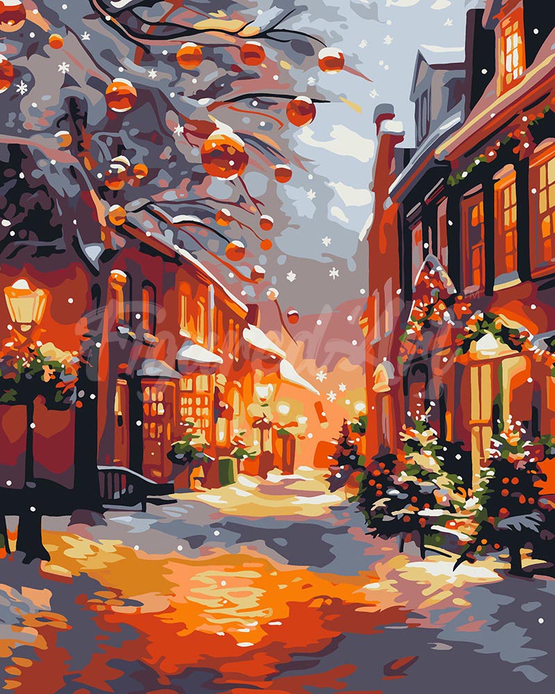 Schilderen op Nummer - Kerst tijdens het Gouden Uur