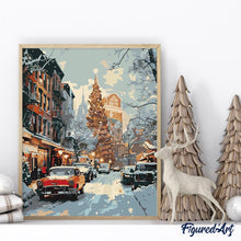Afbeelding in Gallery-weergave laden, Schilderen op Nummer - Winterstraat in New York