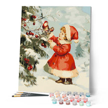 Afbeelding in Gallery-weergave laden, Schilderen op Nummer - Schattig Kerstmeisje 2
