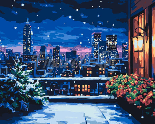 Schilderen op Nummer - Winterbalkon