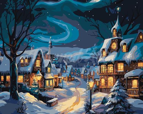 Schilderen op Nummer - Sterrenkerstdorp