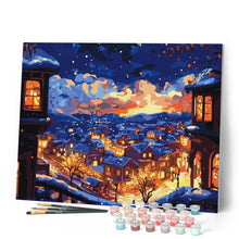 Afbeelding in Gallery-weergave laden, Schilderen op Nummer - Verlichte Winternacht