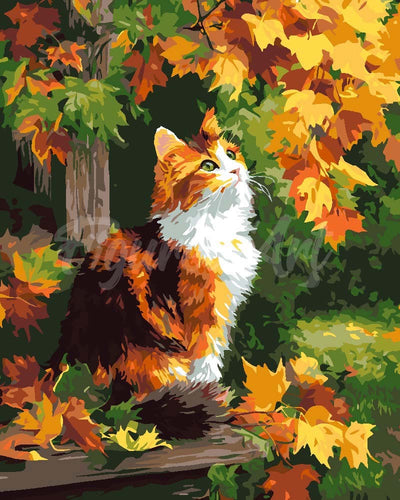Schilderen op Nummer - Lapjeskat in de herfst
