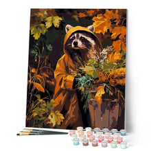 Afbeelding in Gallery-weergave laden, Schilderen op Nummer - Wasbeer in regenjas