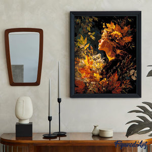 Schilderen op Nummer - Dame met gouden loof