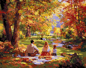 Schilderen op Nummer - Herfstpicknick met familie