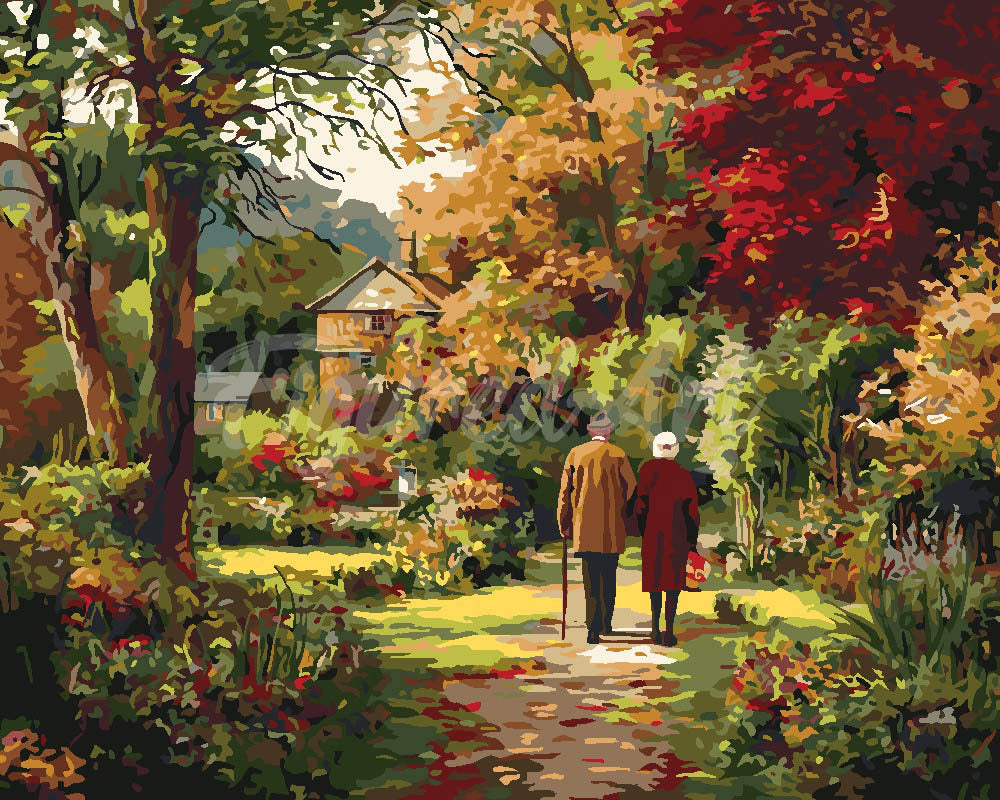 Schilderen op Nummer - Eeuwige liefde in de herfst