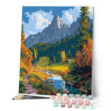Afbeelding in Gallery-weergave laden, Schilderen op Nummer - Herfststroom in de Alpen