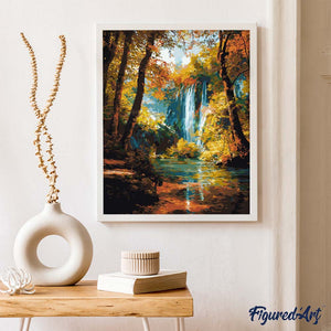Schilderen op Nummer - Herfstwaterval