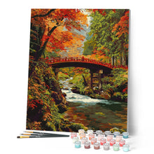 Afbeelding in Gallery-weergave laden, Schilderen op Nummer - Rode brug in Japan in de herfst