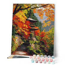 Afbeelding in Gallery-weergave laden, Schilderen op Nummer - Japanse pagode in de herfst