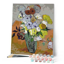 Afbeelding in Gallery-weergave laden, Schilderen op Nummer - Stilleven: vaas met rozen en anemonen - Van Gogh
