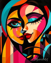 Afbeelding in Gallery-weergave laden, Schilderen op Nummer - Gedurfd Abstract Twee Dames