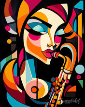 Afbeelding in Gallery-weergave laden, Schilderen op Nummer - Gedurfd Abstract Sax Dame