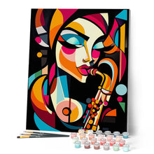 Afbeelding in Gallery-weergave laden, Schilderen op Nummer - Gedurfd Abstract Sax Dame