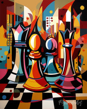 Afbeelding in Gallery-weergave laden, Schilderen op Nummer - Gedurfd Abstract Schaakbord