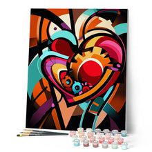 Afbeelding in Gallery-weergave laden, Schilderen op Nummer - Gedurfd Abstract Hart Tandwielen