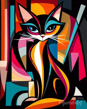 Afbeelding in Gallery-weergave laden, Schilderen op Nummer - Gedurfd Abstract Kat