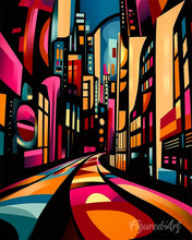 Afbeelding in Gallery-weergave laden, Schilderen op Nummer - Gedurfd Abstract Nachtstad