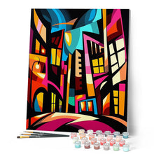Afbeelding in Gallery-weergave laden, Schilderen op Nummer - Gedurfd Abstract Stadsgezicht