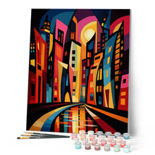 Afbeelding in Gallery-weergave laden, Schilderen op Nummer - Gedurfd Abstract Wolkenkrabbers