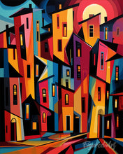 Afbeelding in Gallery-weergave laden, Schilderen op Nummer - Gedurfd Abstract Gebouwen